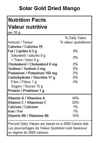 Solar Gold Dried Fruit - Dried Mango - 120 g Online