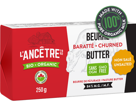 L Ancetre - Organic Unsalted Butter 84% MF, 250 g Cheap