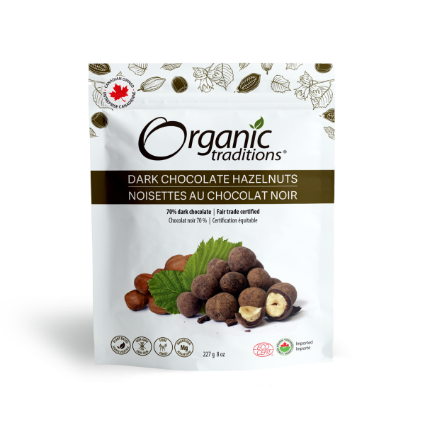 Organic Traditions - Organic Dark Chocolate Hazelnuts, 227 g Supply