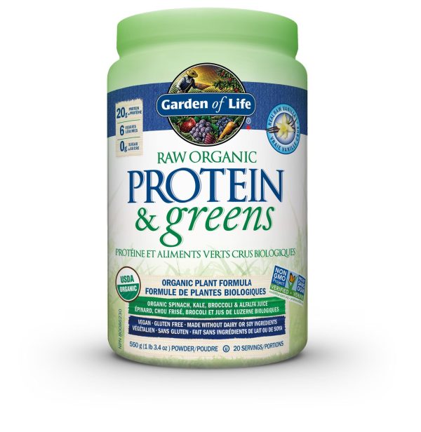 Garden of Life - Raw Organic Protein & Greens, Vanilla, 550g Cheap