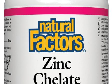 Natural Factors - Zinc Chelate 25mg 90 Tabs Hot on Sale