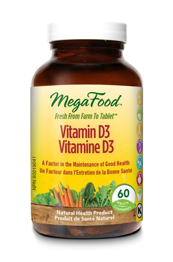 Mega Food - Vitamin D-3, 60 tablets For Sale