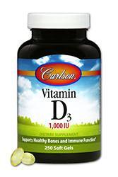 Carlson - Vitamin D-1000 IU, 250 Softgels Hot on Sale