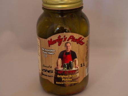 Marty s Pickles - Hot & Spicy Original Brine Pickles, 1 L For Sale