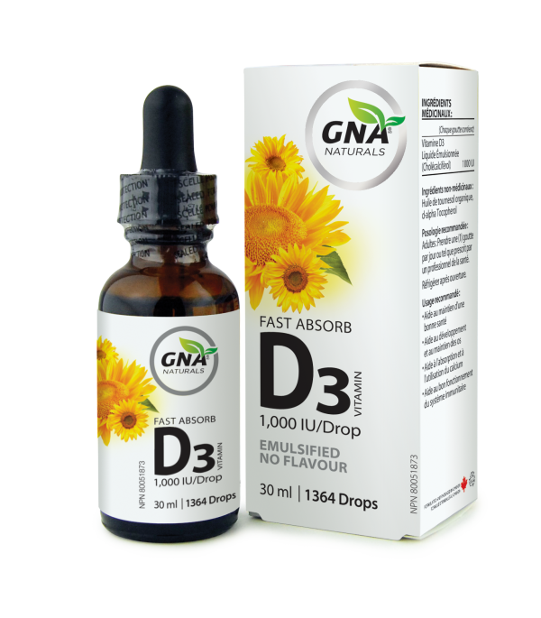 GNA - Fast Absorb Vitamin D3 Drops, 30 ml Online now