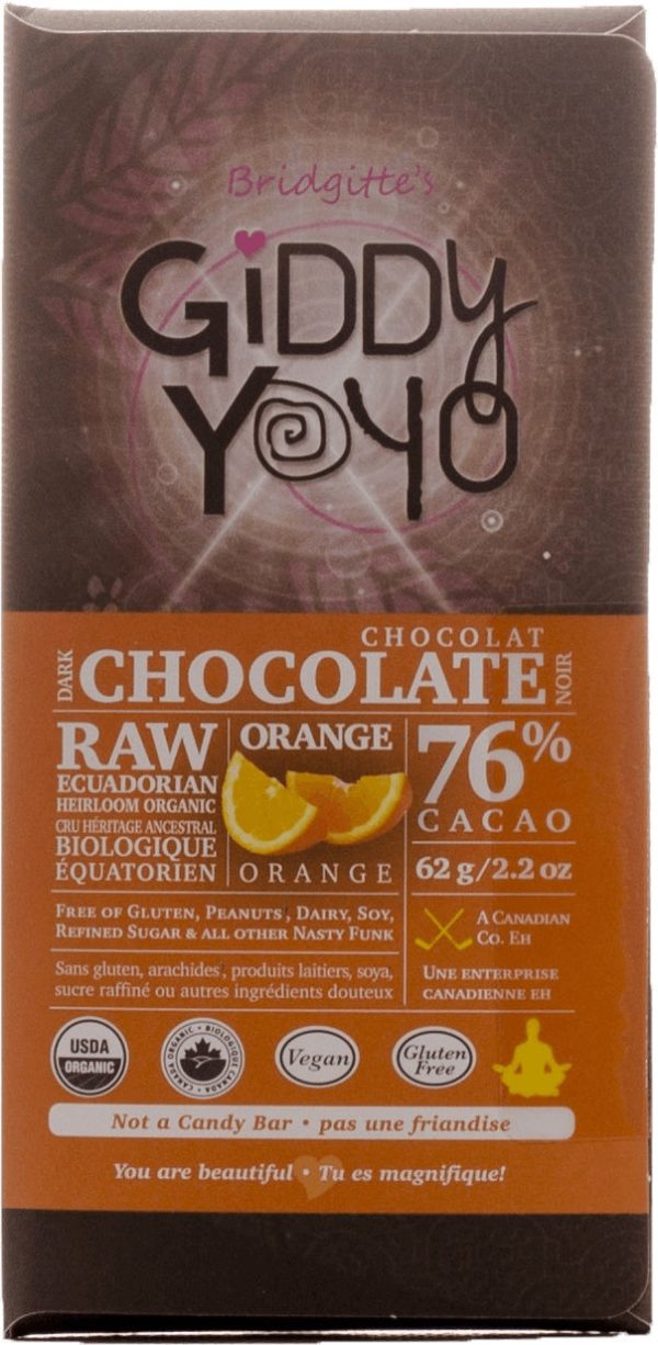 Giddy Yoyo - Orange 76% Chocolate Bar, 62 g Fashion