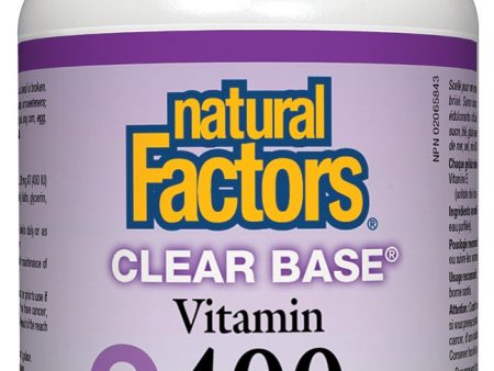 Natural Factors - Clear Base® Vitamin E - 400IU -90 softgels Online Sale