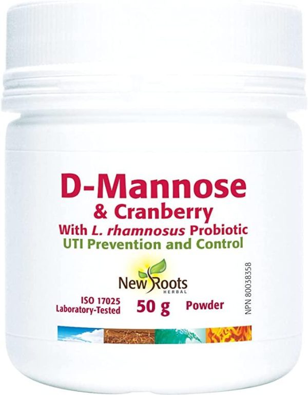 New Roots Herbal- D-Mannose & Cranberry, 50g Online now