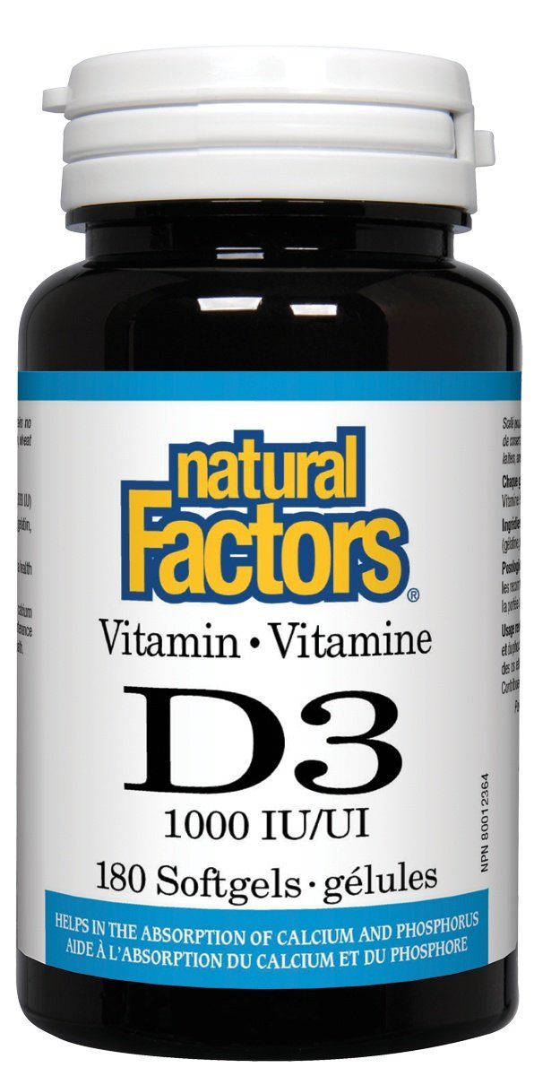 Natural Factors - Vitamin D3 1000IU, 180 tablets Hot on Sale