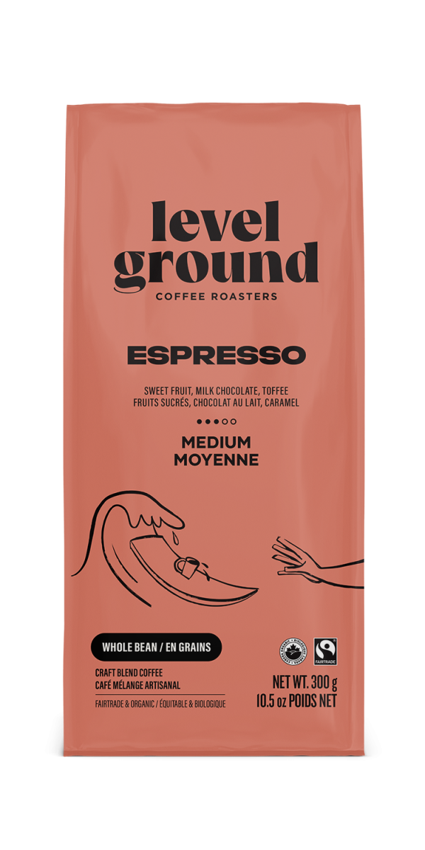 Level Ground Trading Ltd - Espresso, Bright Roast, Whole Bean, 300 g Online Hot Sale