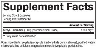 Natural Factors - Acetyl L-Carnitine - 500mg, 60 capsules Online Sale