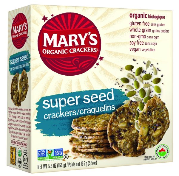 Mary s Organic - Super Seed Crackers, 155 g For Discount