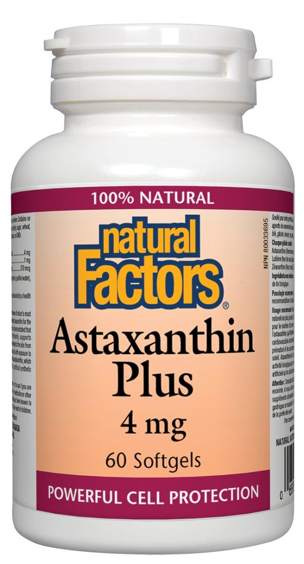 Natural Factors - Astaxanthin Plus 4mg, 60 softgels Fashion