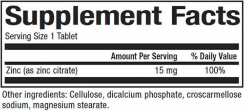 Natural Factors - Zinc Citrate 15mg 90 Tabs Discount