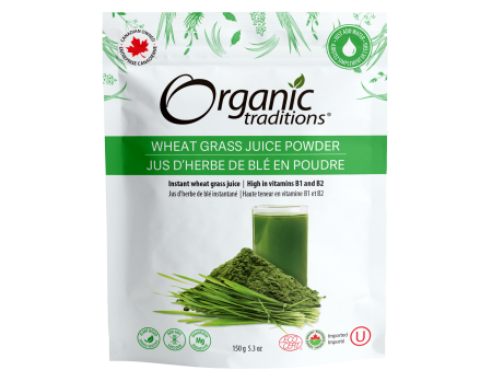 Organic Traditions - Wheat Grass Juice Powder, 150g Online