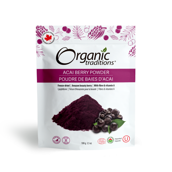 Organic Traditions - Freeze Dried Acai Berry Powder, 100g Online now