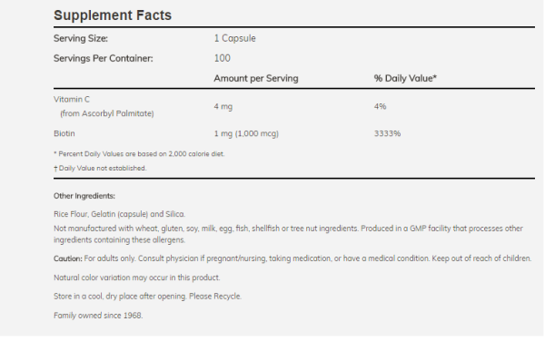 NOW - Biotin, 100 caps Online now