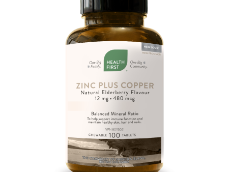 Health First Zinc Plus Copper Elderberry 100 Chewable Tablets on Sale